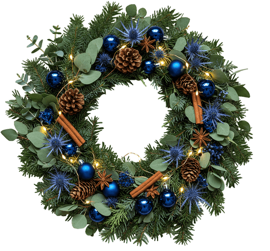 Twilight Blue Forest Wreath - Florist London