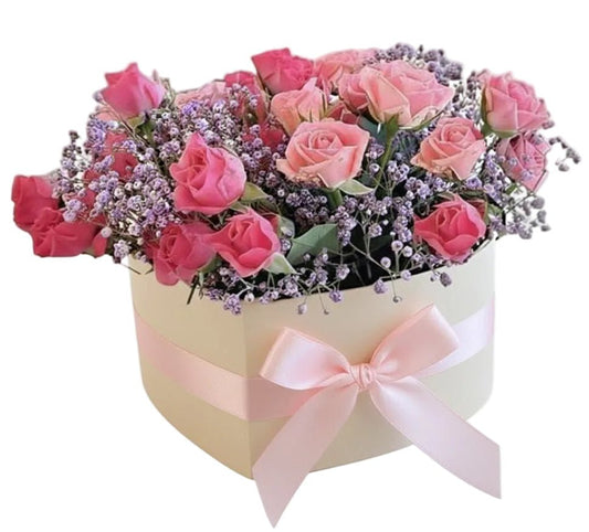Two Tone Spray Roses Box - Florist London