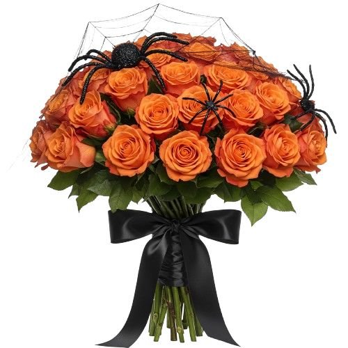 Velvet Orange Roses in Shadows Bouquet - Florist London