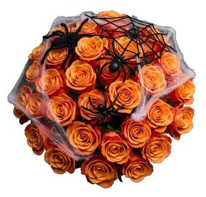 Velvet Orange Roses in Shadows Bouquet - Florist London