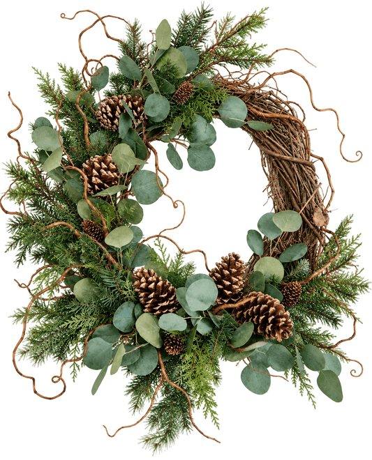 Vine Door Wreath with Eucalyptus - Florist London