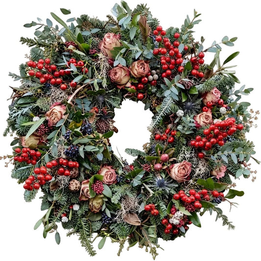 Vintage Lavender Christmas Wreath - Florist London