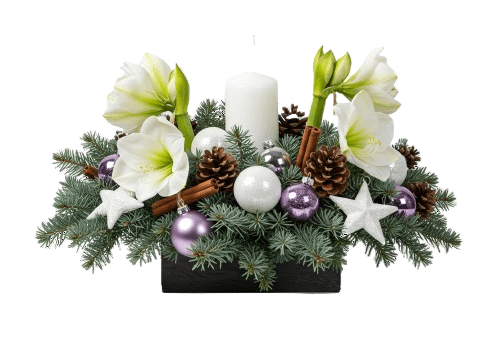 White Amaryllis Christmas Centerpices - Florist London