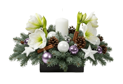 White Amaryllis Christmas Centerpices - Florist London