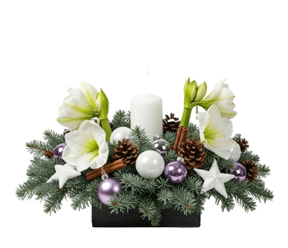 White Amaryllis Christmas Centerpices - Florist London