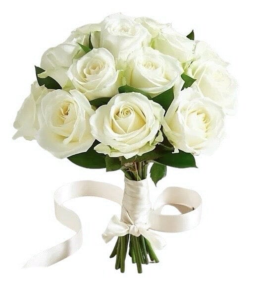 White Avalanche Roses Wedding Bouquet - Florist London