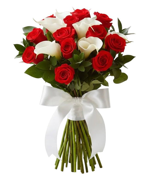 White Calla in Red Bouquet - Florist London