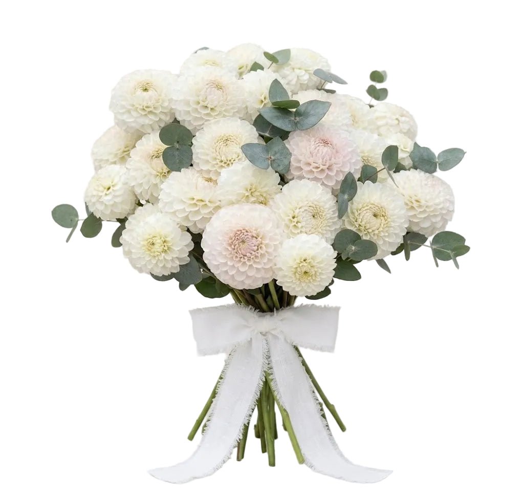 White Dahlia with Eucalyptus Bouquet - Florist London