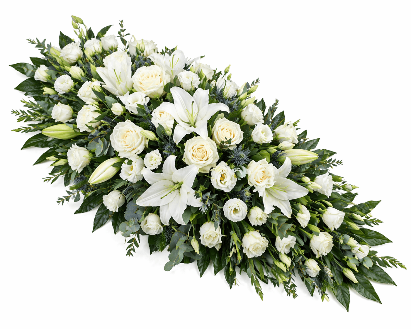 White Funeral Coffin Spray - Florist London
