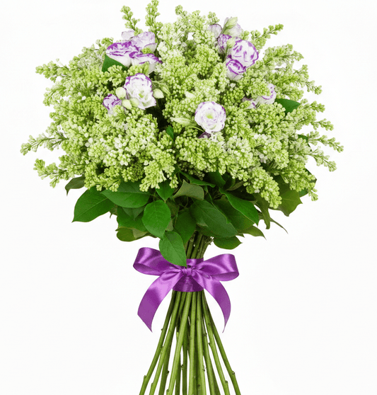 White Lilac with Lisianthus Bouquet - Florist London