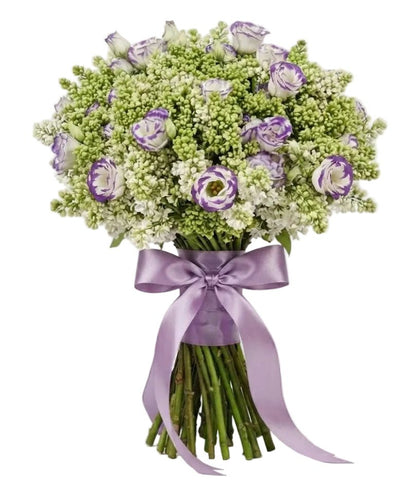 White Lilac with Lisianthus Bouquet - Florist London