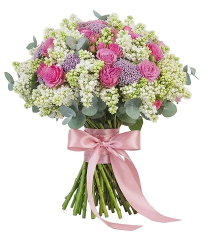 White Lilac with Roses Bouquet - Florist London