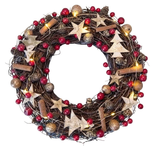 Wreath with Glitter Decoration - Florist London