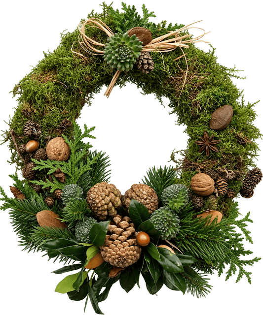 Xmas Moss Door Wreath - Florist London
