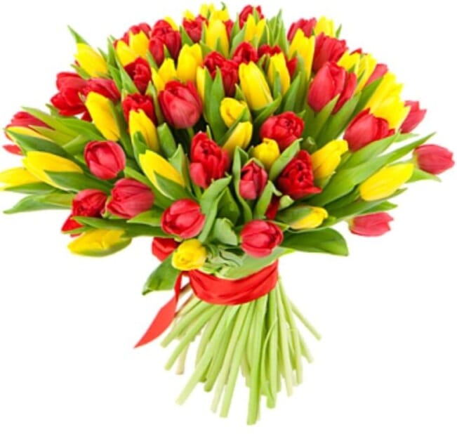 Yellow and Red Tulips Bouquet - Florist London