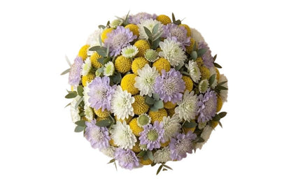 Yellow Craspedia with Scabiosa Modern Bouquet - Florist London