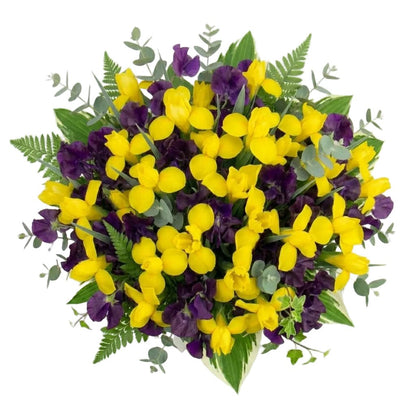 Yellow Irises and Sweet Pea Bouquet - Florist London