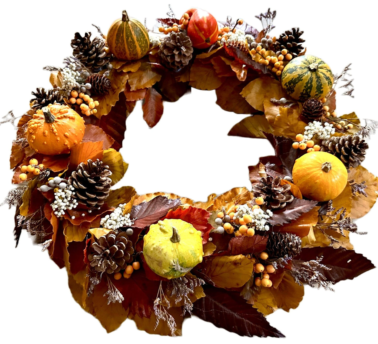 Autumn Wreath with Pumpkins - Florist London