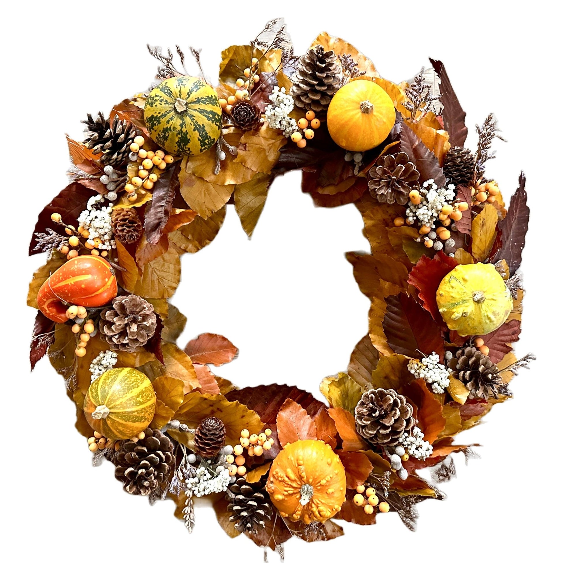Autumn Wreath with Pumpkins - Florist London