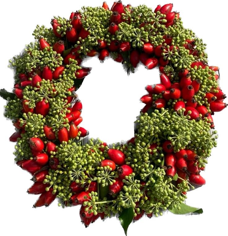 Autumn Wreath with Red and Green Berry - Florist London