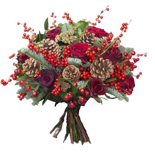 Baccara and Berry Holiday Bouquet - Florist London