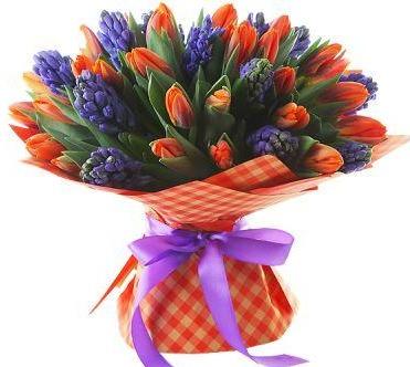 Blue and Orange Bouquet - Florist London