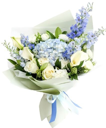 Blue and White Elegant Bouquet - Florist London