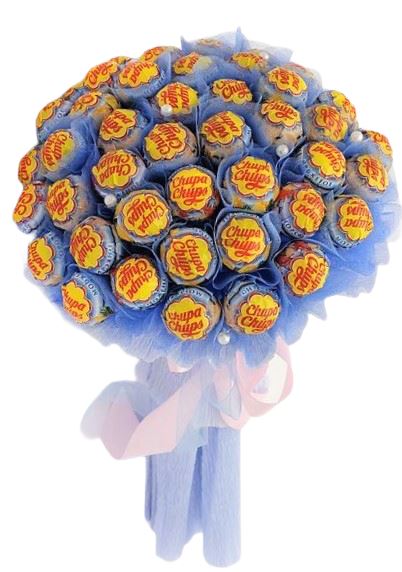 Blue Bouquet Chupa Chups Lollipop - Florist London