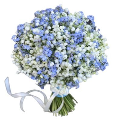 Blue Forget - Me - Not and White Bells Bouquet - Florist London