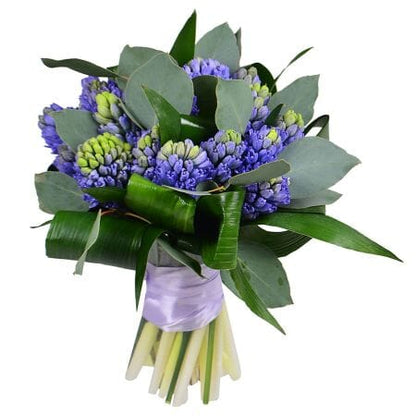 Blue Hyacinth with Greenery Bouquet - Florist London