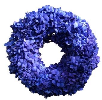 Blue Hydrangea Door Wreath - Florist London