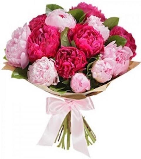 Bouquet of Cerise and Pink Peonies - Florist London