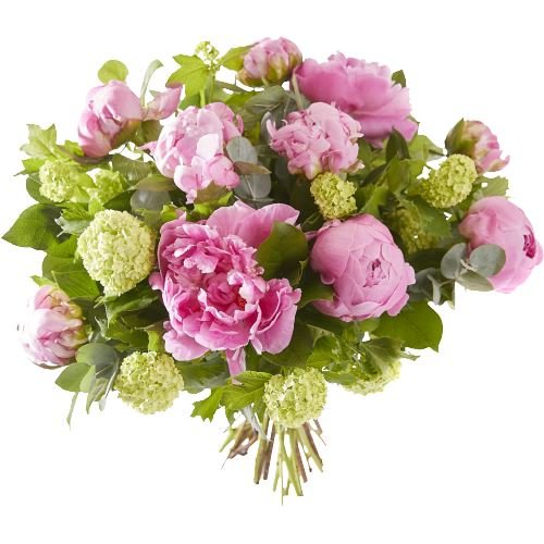 Bouquet of Pink Peonies and Viburnum - Florist London