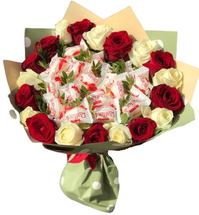 Bouquet of Roses and Chocolates
