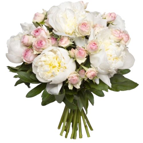 Bouquet of White Peonies and Spray Roses - Florist London