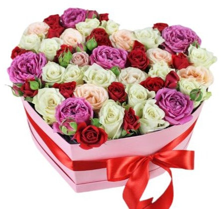 Box of Colored Spray Roses