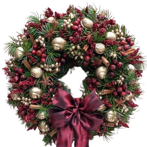 Burgundy Festive Door Wreath - Florist London