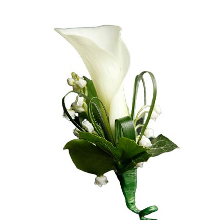 Calla Lily and Convalaria Buttonhole