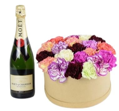 Carnation Box with Alcohol - Florist London
