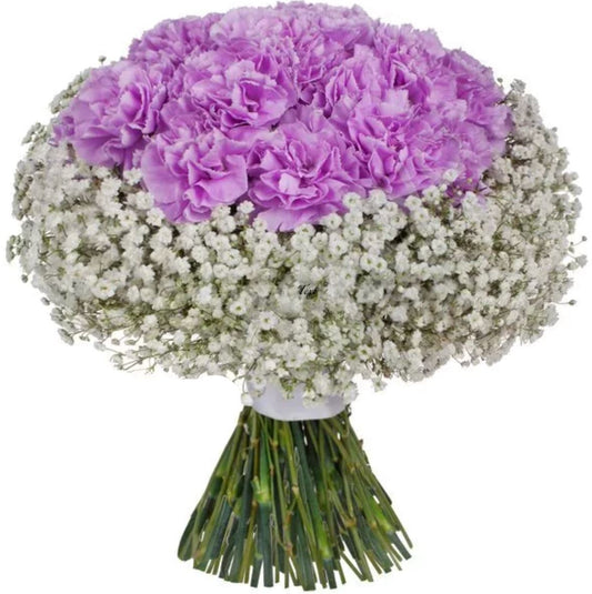 Carnation with Gypsophila Bouquet