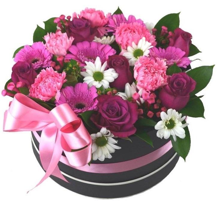 Cerise and White Beauty Box - Florist London