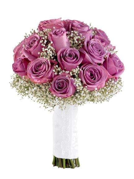 Cherry Roses with Gypsophila Wedding Bouquet