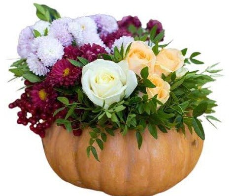 Chrysanthemum and Roses Pumpkin - Florist London