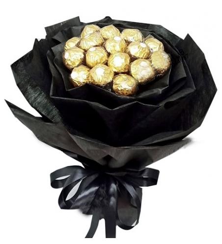 Classic Black Chocolates Bouquet - Florist London