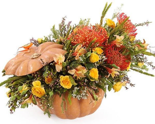 Classic Exotic Pumpkin Arrangement