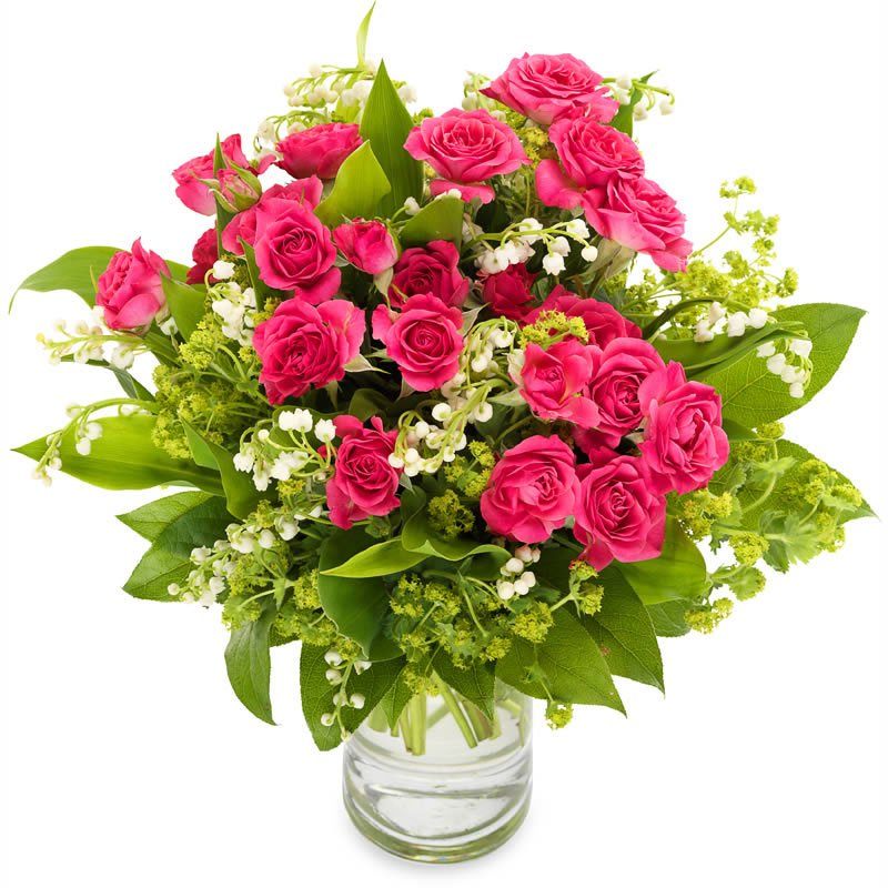Classic Lily of Valey with Pink Spray Roses Bouquet - Florist London