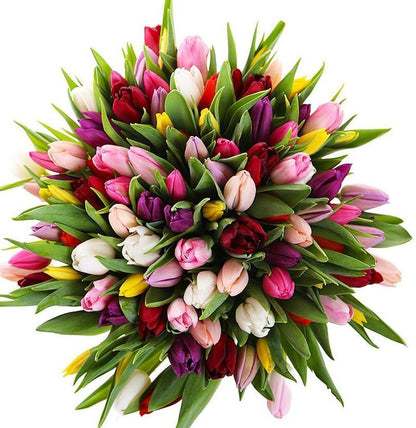 Colored Bouquet of Tulips - Florist London