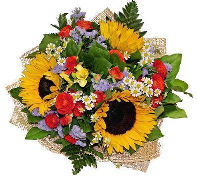 Colourful Bouquet with Sunflowers - Florist London