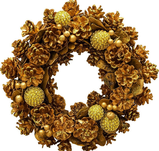Copper Cones Christmas Wreath