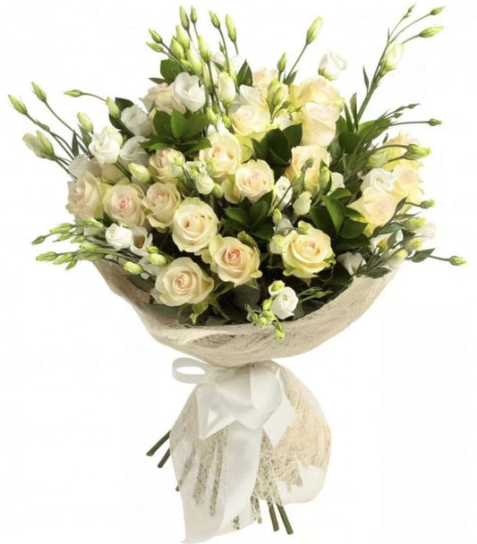 Cream and White Lisianthus Bouquet
